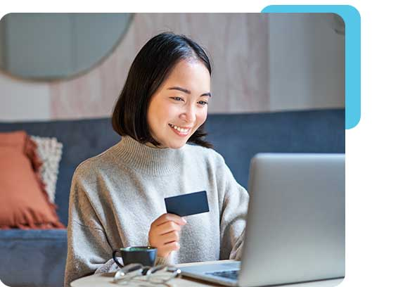 Woman doing self-serve payment with a great tool